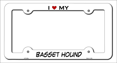 6 x 12 in. Basset Hound Novelty Metal License Plate Frame