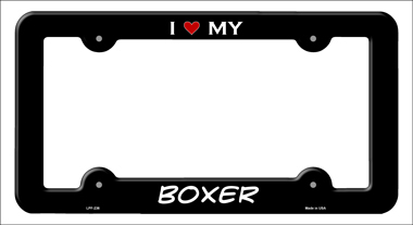 LPF-236 6 x 12 in. Boxer Novelty Metal License Plate Frame