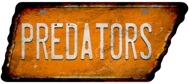 5.5 x 12 in. Predators Novelty Rusty Effect Metal Tennessee License Plate Tag