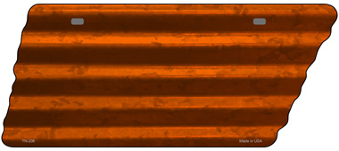 TN-206 5.5 x 12 in. Solid Novelty Corrugated Effect Metal Tennessee License Plate Tag, Orange