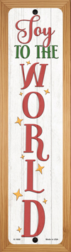 SMART BLONDE Joy to The World White Novelty Wood Mounted Small Metal Street Sign WB-K-1668