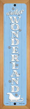 SMART BLONDE Winter Wonderland Blue Novelty Wood Mounted Small Metal Street Sign WB-K-1677