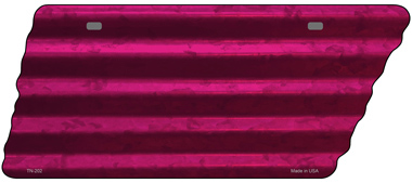 TN-202 5.5 x 12 in. Solid Novelty Corrugated Effect Metal Tennessee License Plate Tag, Pink