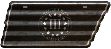 TN-293 5.5 x 12 in. 2nd Amendment Three Percenter Novelty Corrugated Effect Metal Tennessee License Plate Tag