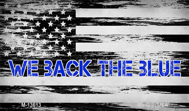 M-13613 3.5 x 2 in. We Back Novelty Metal Magnet, Blue
