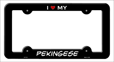 LPF-215 6 x 12 in. Pekingese Novelty Metal License Plate Frame