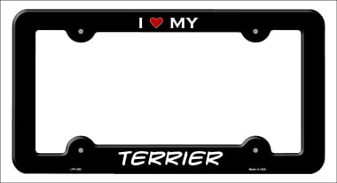 LPF-252 6 x 12 in. Terrier Novelty Metal License Plate Frame