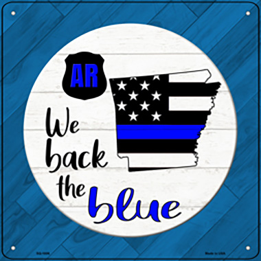 SQ-1006 12 in. Arkansas Back Novelty Metal Square Sign, Blue