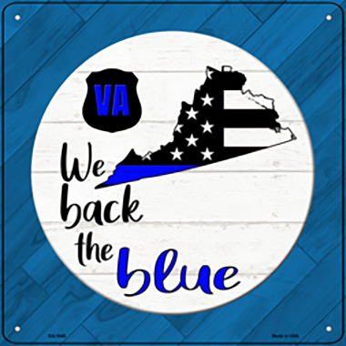 SQ-1048 12 in. Virginia Back Novelty Metal Square Sign, Blue