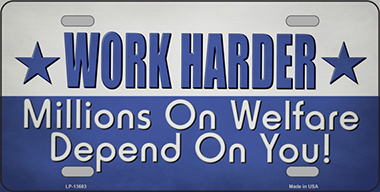 6 x 12 in. Welfare Depends On You Novelty Metal License Plate Tag