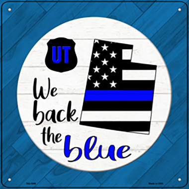SQ-1046 12 in. Utah Back Novelty Metal Square Sign, Blue