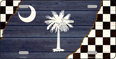 Picture of Smart Blonde LP-13725 6 x 12 in. South Carolina Racing Flag Novelty Metal License Plate Tag