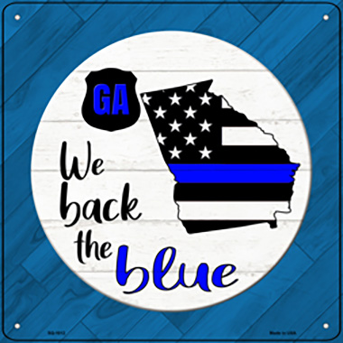 SQ-1012 12 in. Georgia Back Novelty Metal Square Sign, Blue