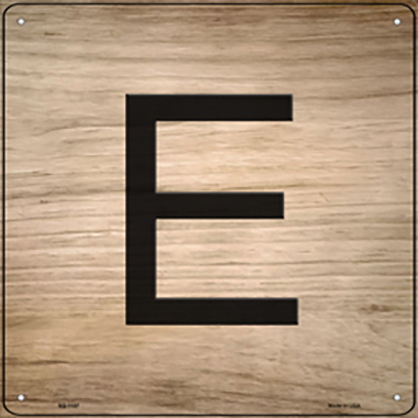 SQ-1107 12 x 12 in. E Letter Tile Novelty Metal Square Sign