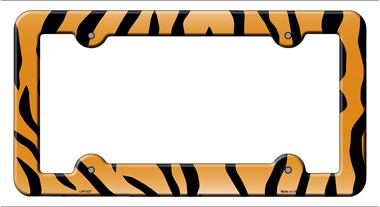 LPF-037 6 x 12 in. Tiger Print Novelty Metal License Plate Frame