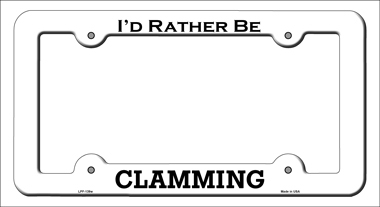 LPF-139 6 x 12 in. Clamming Novelty Metal License Plate Frame