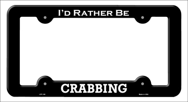 LPF-140 6 x 12 in. Crabbing Novelty Metal License Plate Frame