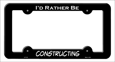 LPF-190 6 x 12 in. Constructing Novelty Metal License Plate Frame