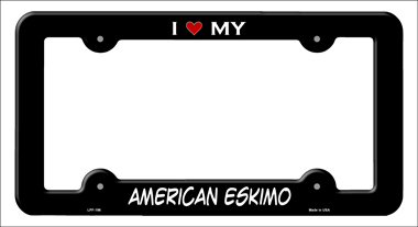 LPF-196 6 x 12 in. American Eskimo Novelty Metal License Plate Frame