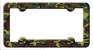 LPF-021 6 x 12 in. Camouflage Novelty Metal License Plate Frame