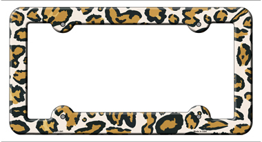 LPF-041 6 x 12 in. Light Cheetah Print Novelty Metal License Plate Frame