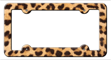 LPF-044 6 x 12 in. Light Leopard Print Novelty Metal License Plate Frame