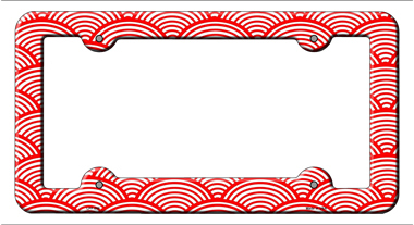LPF-050 6 x 12 in. Circular Pattern Novelty Metal License Plate Frame, Red