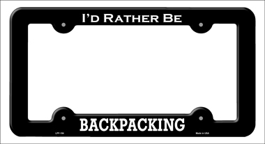 LPF-154 6 x 12 in. Backpacking Novelty Metal License Plate Frame