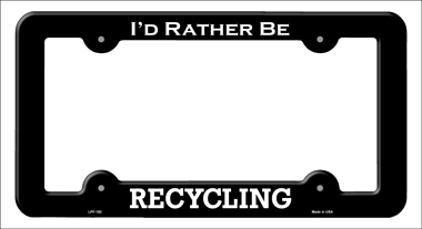 LPF-182 6 x 12 in. Recycling Novelty Metal License Plate Frame