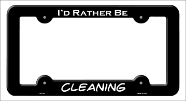 LPF-183 6 x 12 in. Cleaning Novelty Metal License Plate Frame