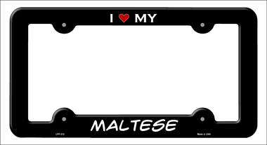 LPF-212 6 x 12 in. Maltese Novelty Metal License Plate Frame