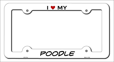 LPF-217 6 x 12 in. Poodle Novelty Metal License Plate Frame