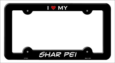 LPF-220 6 x 12 in. Shar Pei Novelty Metal License Plate Frame
