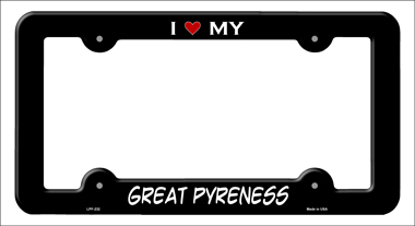 LPF-232 6 x 12 in. Great Pyreness Novelty Metal License Plate Frame