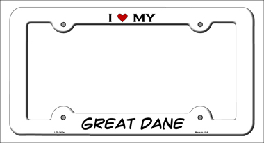 LPF-241 6 x 12 in. Great Dane Novelty Metal License Plate Frame