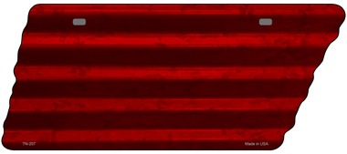 TN-207 5.5 x 12 in. Solid Novelty Corrugated Effect Metal Tennessee License Plate Tag, Red