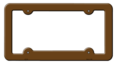 LPF-011 6 x 12 in. Solid Novelty Metal License Plate Frame, Brown
