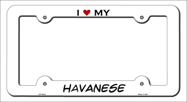 LPF-207 6 x 12 in. Havanese Novelty Metal License Plate Frame