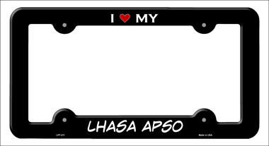 LPF-211 6 x 12 in. Lhasa Apso Novelty Metal License Plate Frame