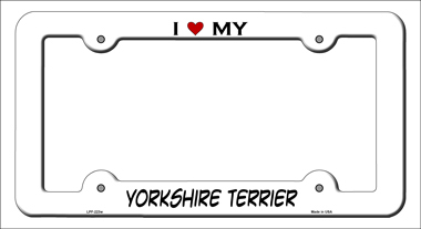 LPF-223 6 x 12 in. Yorkshire Terrier Novelty Metal License Plate Frame