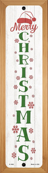 SMART BLONDE Merry Christmas White Novelty Wood Mounted Small Metal Street Sign WB-K-1660