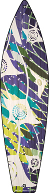 SB-344 17 x 4.5 in. Stingray Pattern Novelty Metal Surfboard Sign