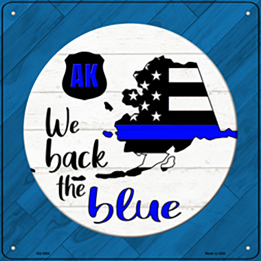 SQ-1004 12 in. Alaska Back Novelty Metal Square Sign, Blue