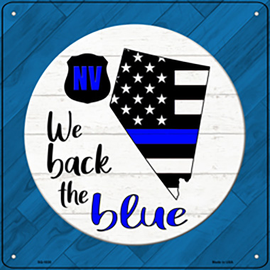 SQ-1030 12 in. Nevada Back Novelty Metal Square Sign, Blue