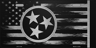 6 x 12 in. Tennessee Carbon Fiber Brushed Aluminum Novelty Metal License Plate