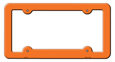 LPF-007 6 x 12 in. Solid Novelty Metal License Plate Frame, Orange