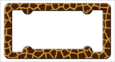 LPF-038 6 x 12 in. Giraffe Print Novelty Metal License Plate Frame