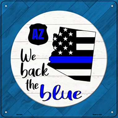 SQ-1005 12 in. Arizona Back Novelty Metal Square Sign, Blue