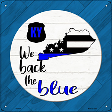 SQ-1019 12 in. Kentucky Back Novelty Metal Square Sign, Blue