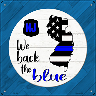 SQ-1032 New Jersey Back Novelty Metal Square Sign, Blue